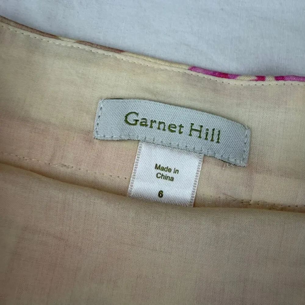 Garnet Hill Floral A-Line Pleated Skirt Size 6